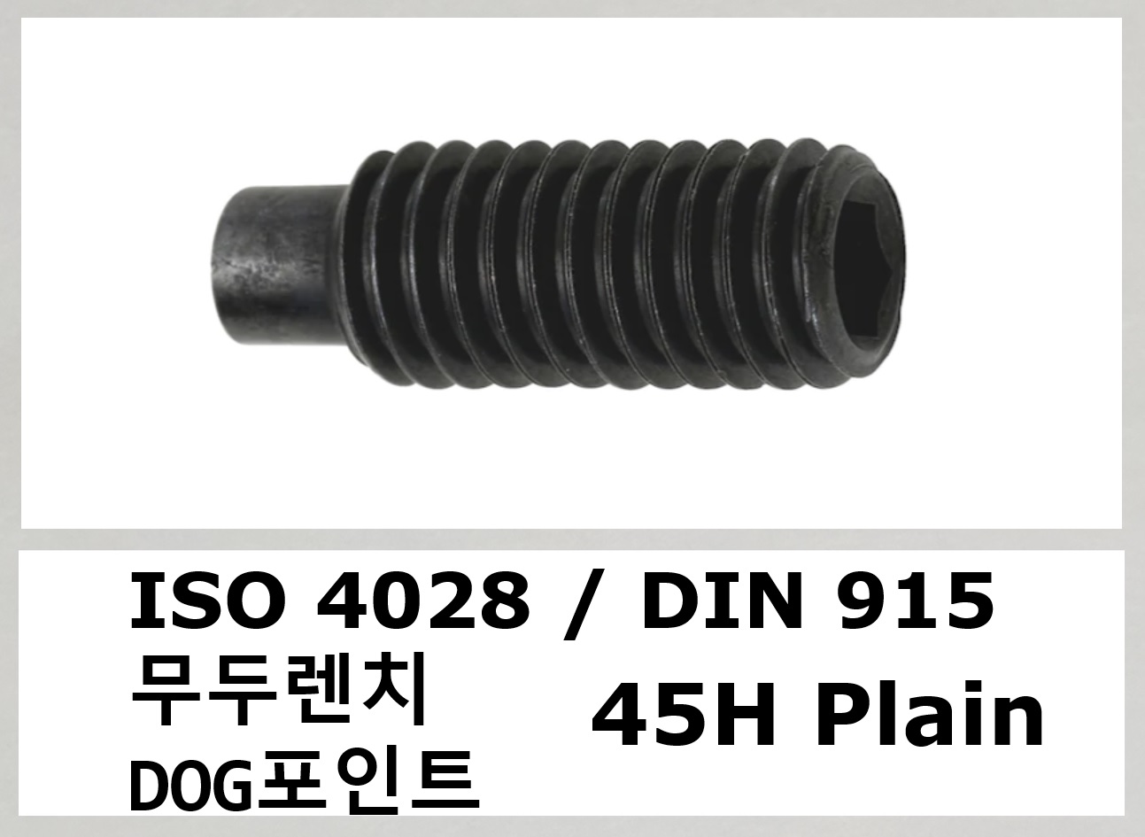 ISO 4028 45H Plain 스펙